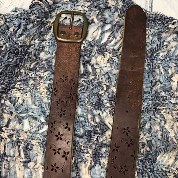 Brown Leather Belt Size Medium - Picture 4 of 5